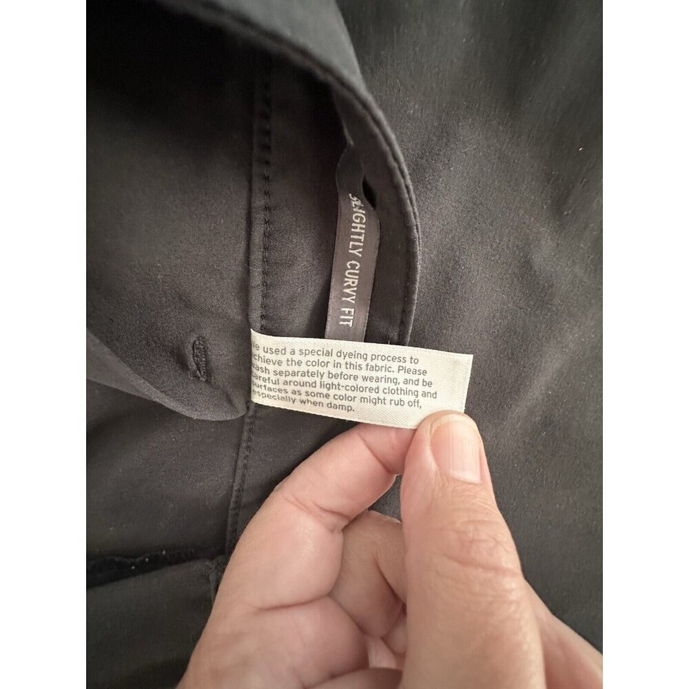 Eddie Bauer Chino Pants Women Size 10 Black Polyester Stretch Slightly Curvy Fit - Picture 8 of 11